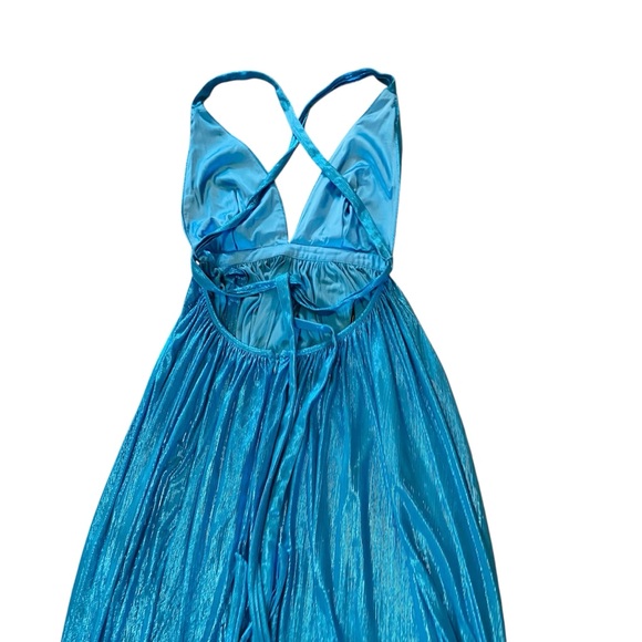 Retrofete Tova Dress in Aqua Blue Size Large Metallic - Picture 6 of 9
